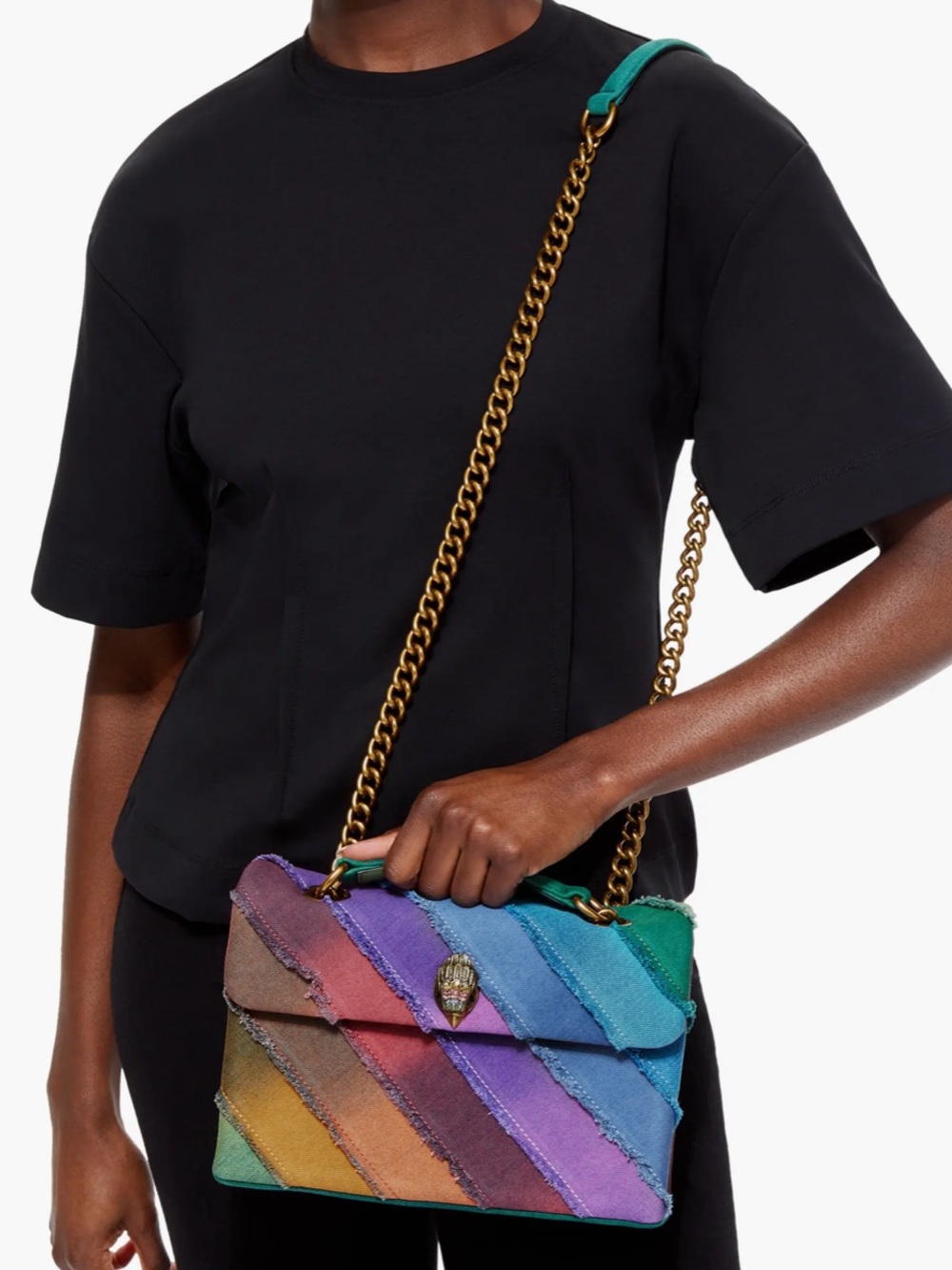Kurt Geiger NWOT Rainbow Denim Kensington W/Dustbag - Picture 7 of 12